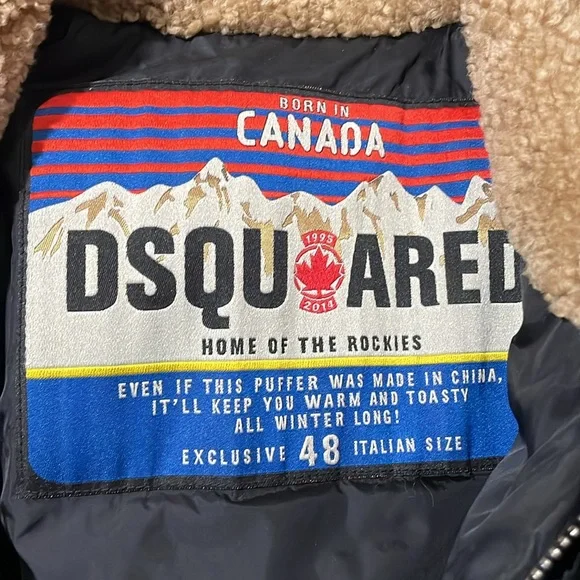 Dsquared Fur Down Black Bomber Jacket - Picture 3 of 3